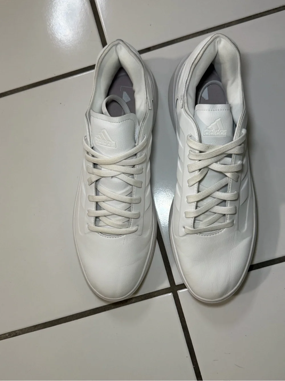 adidas White Low-Top Leather Sneakers